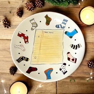 TABLETOPS Lifestyles Dear Santa Hand Painted Hand Crafted Decorative Plate 11.5"